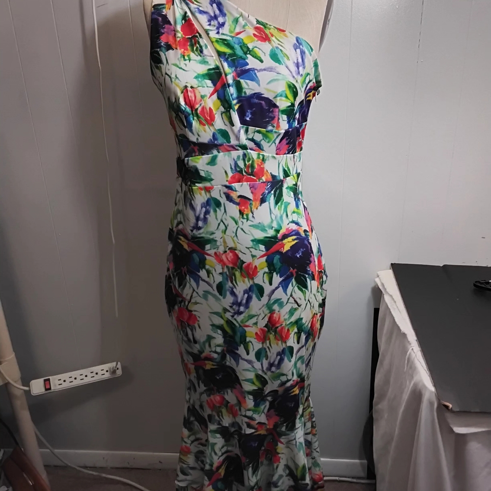 Fashion Nova Multicolor One-Shoulder Dress